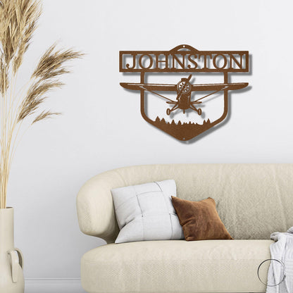 Flying High Airplane Personalized Name Steel Wall Sign - Mallard Moon Gift Shop