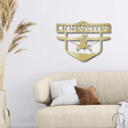 Flying High Airplane Personalized Name Steel Wall Sign - Mallard Moon Gift Shop