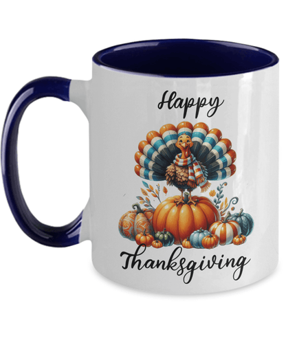 Happy Thanksgiving Ceramic Mug – Perfect for Holiday Cheer! - Mallard Moon Gift Shop