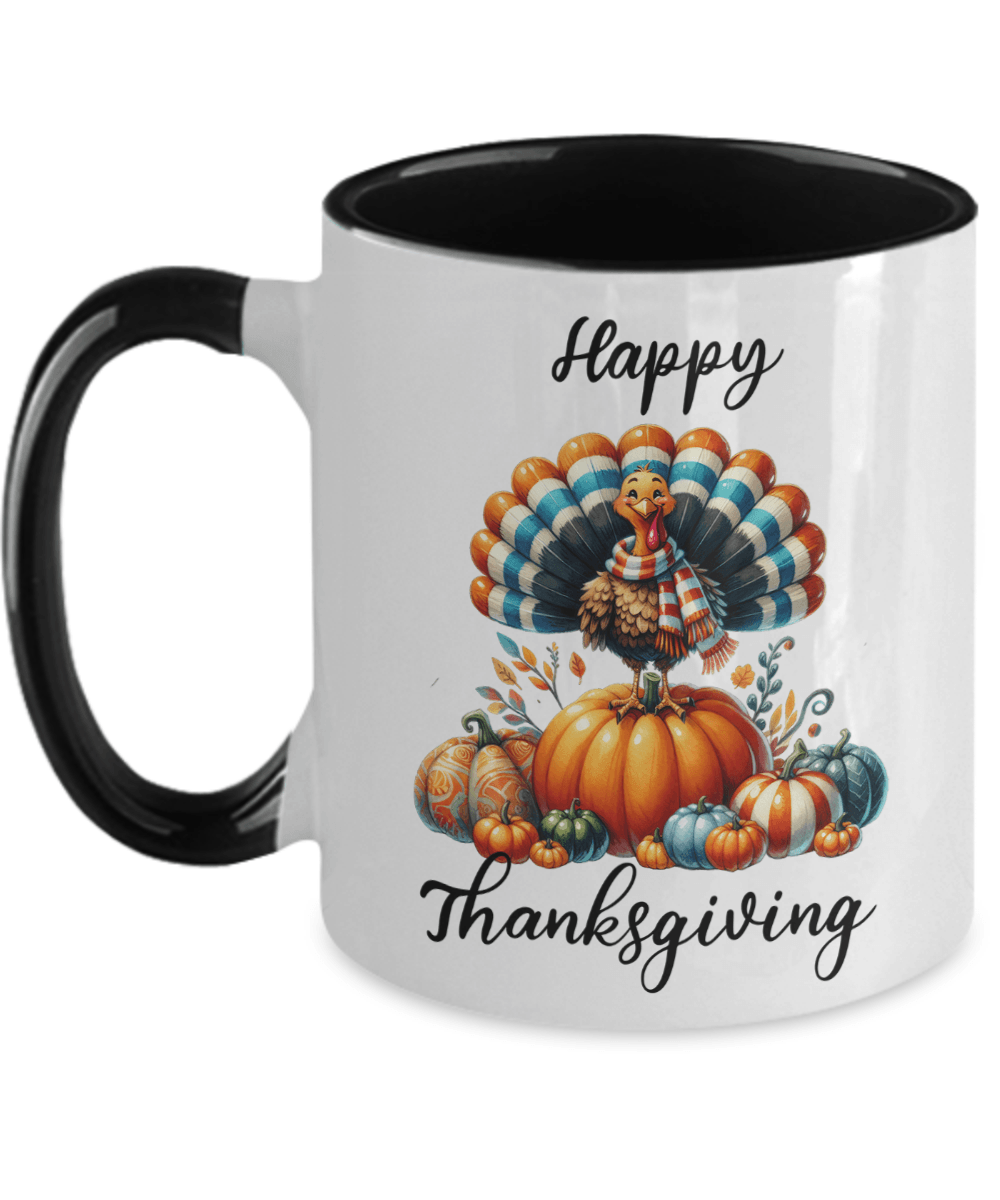 Happy Thanksgiving Ceramic Mug – Perfect for Holiday Cheer! - Mallard Moon Gift Shop