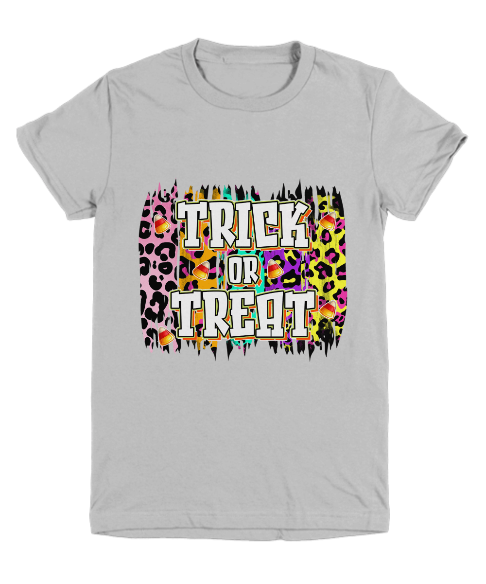 Halloween Trick or Treat Leopard Spots Youth Tee Shirt - Mallard Moon Gift Shop