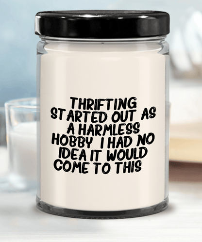 Thrifting Delight, Gifts for Friends, Thrifting Enthusiasts, Birthday, Holidays, Special Occasions, Quote Inspired Scented Soy Candle - Mallard Moon Gift Shop