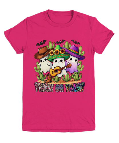 Halloween Trick or Treat Ghosts Playing Guitar Youth Tee Shirt - Mallard Moon Gift Shop