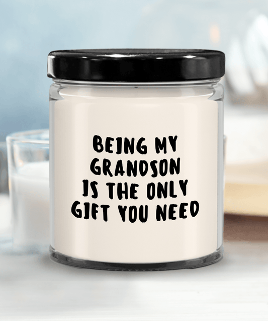 Grandson Gift Ideas - Being My Grandson is The Only Gift You Need Scented Soy Candle - Mallard Moon Gift Shop