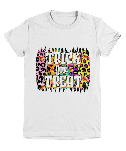 Halloween Trick or Treat Leopard Spots Youth Tee Shirt - Mallard Moon Gift Shop