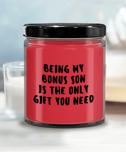 Bonus Son Gift Ideas - Being My Bonus Son is The Only Gift You Need Scented Soy Candle - Mallard Moon Gift Shop