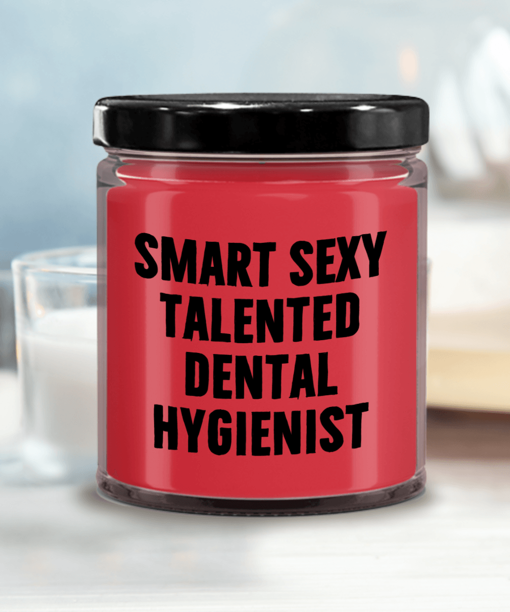 Smart Sexy Talented Dental Hygienist Gift - 9oz Vanilla Soy Candle, Birthday Christmas Unique - Mallard Moon Gift Shop