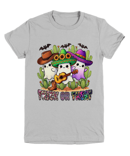 Halloween Trick or Treat Ghosts Playing Guitar Youth Tee Shirt - Mallard Moon Gift Shop