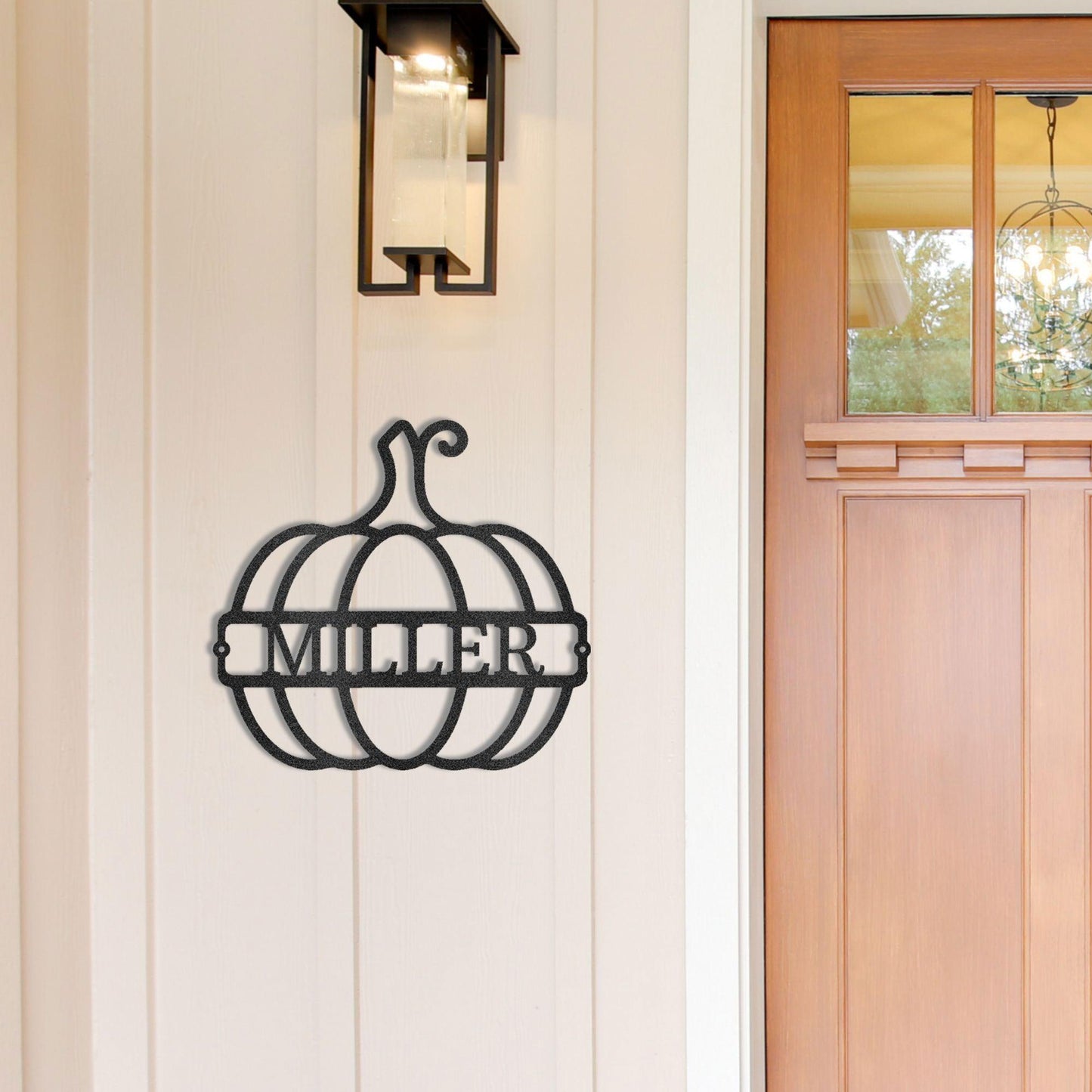 Big Pumpkin Monogram Personalized Indoor Outdoor Steel Wall Sign Art - Mallard Moon Gift Shop