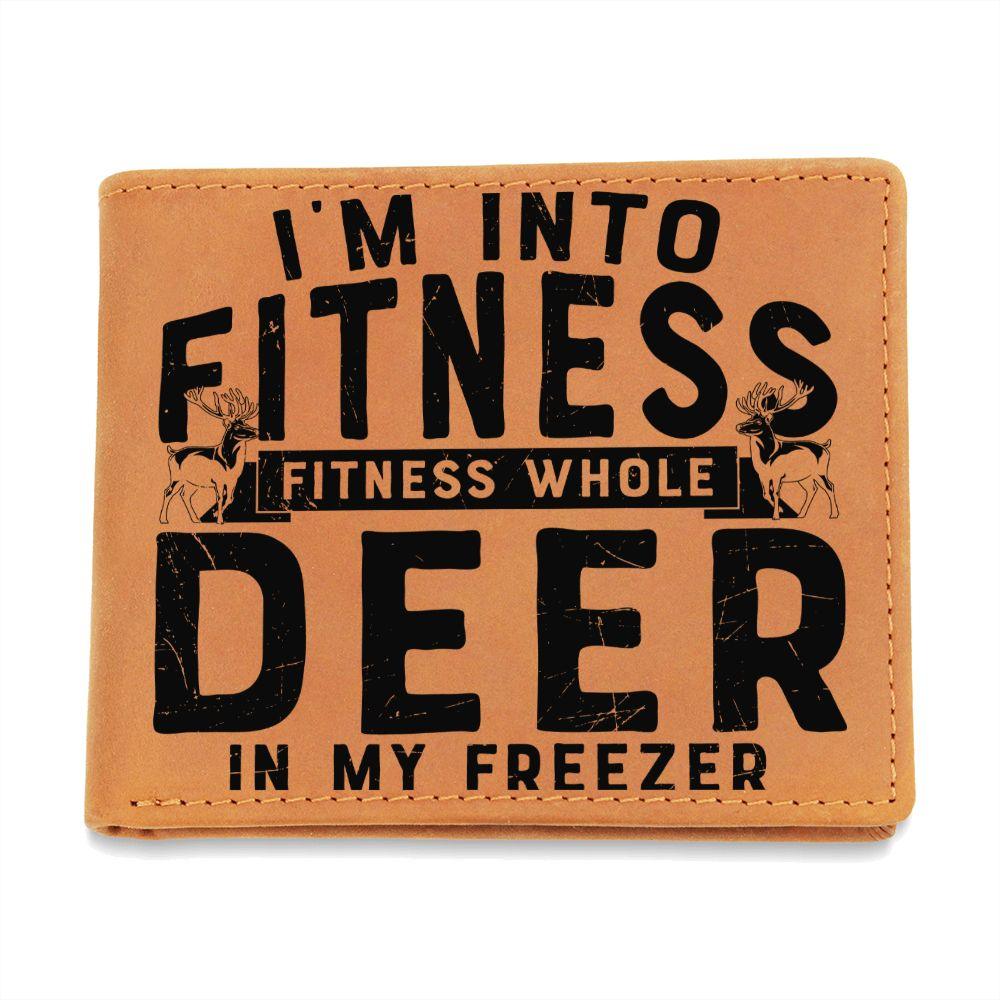 Funny Gift for Hunter I'm Into Fitness Leather Wallet - Mallard Moon Gift Shop