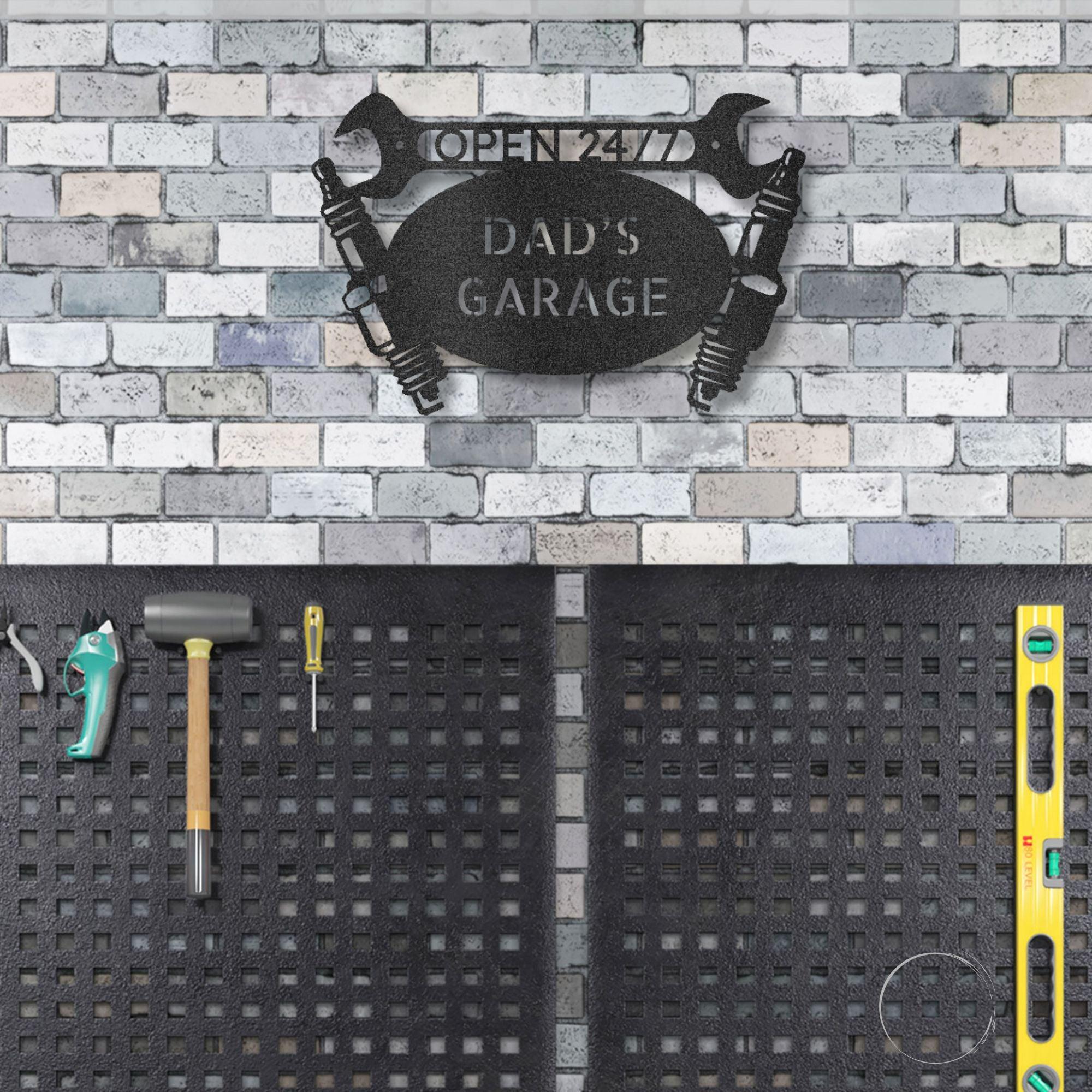 Garage Auto Mechanic Personalized Metal Art Wall Sign - Mallard Moon Gift Shop