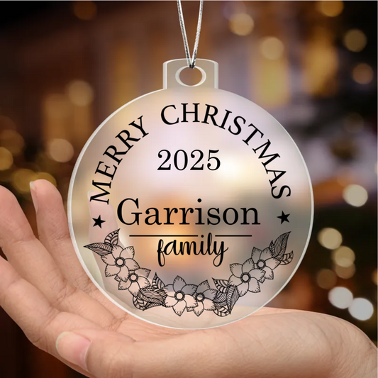 Merry Christmas From the Family Personalized Acrylic Keepsake Ornament