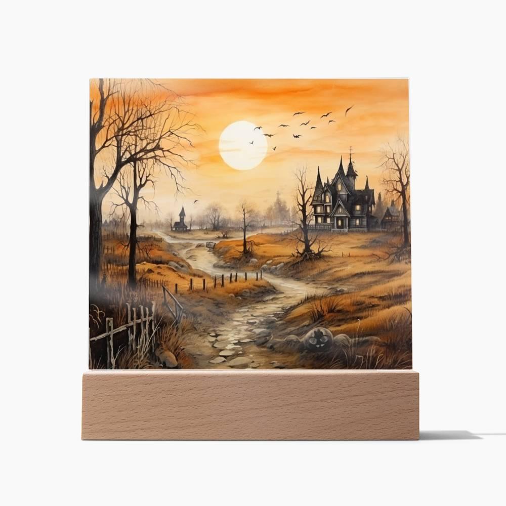 Ghost Manor: Detailed Acrylic Plaque Halloween Showcase - Mallard Moon Gift Shop