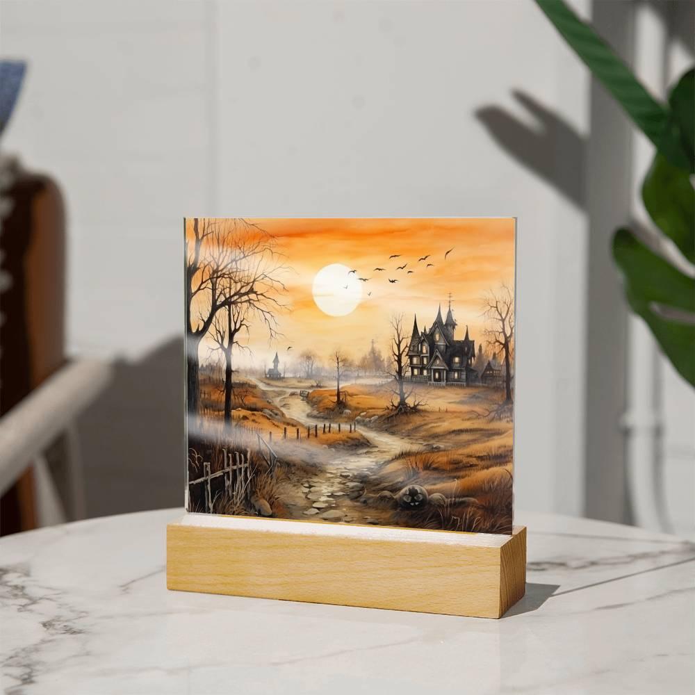 Ghost Manor: Detailed Acrylic Plaque Halloween Showcase - Mallard Moon Gift Shop