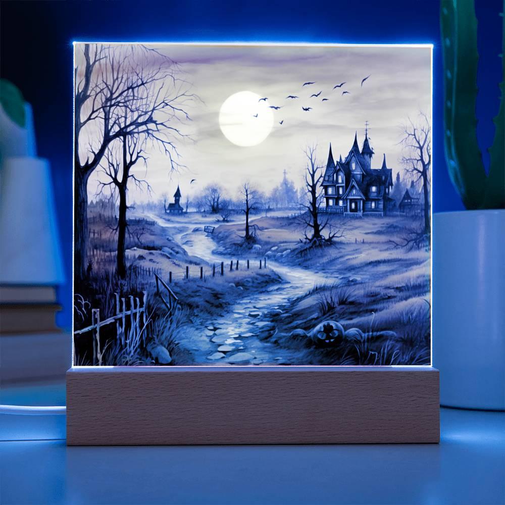 Ghost Manor: Detailed Acrylic Plaque Halloween Showcase - Mallard Moon Gift Shop