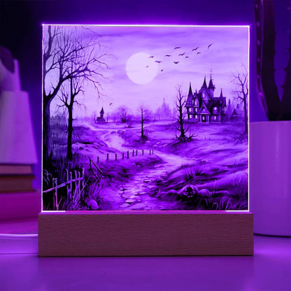 Ghost Manor: Detailed Acrylic Plaque Halloween Showcase - Mallard Moon Gift Shop