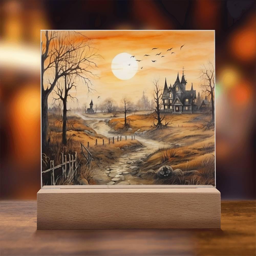 Ghost Manor: Detailed Acrylic Plaque Halloween Showcase - Mallard Moon Gift Shop