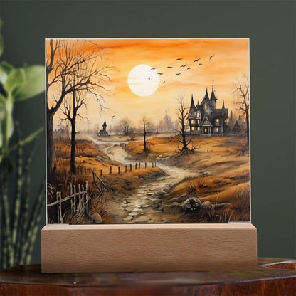 Ghost Manor: Detailed Acrylic Plaque Halloween Showcase - Mallard Moon Gift Shop