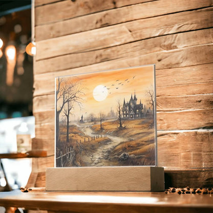 Ghost Manor: Detailed Acrylic Plaque Halloween Showcase - Mallard Moon Gift Shop