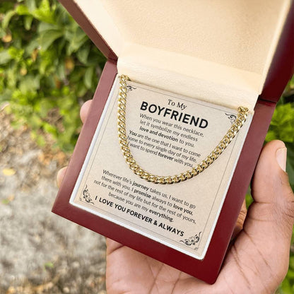 Gift for Boyfriend I Promise to Always Love You Chain Link Necklace with Message Card - Mallard Moon Gift Shop