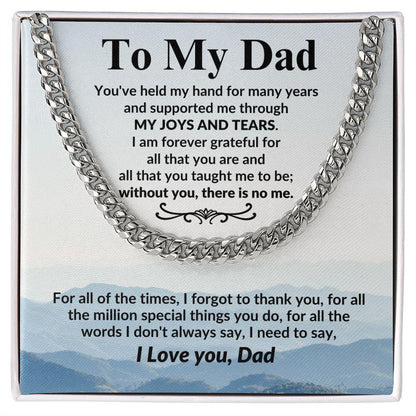 Gift for Dad I Am Forever Grateful For All That You Are Cuban Chain Link Necklace - Mallard Moon Gift Shop