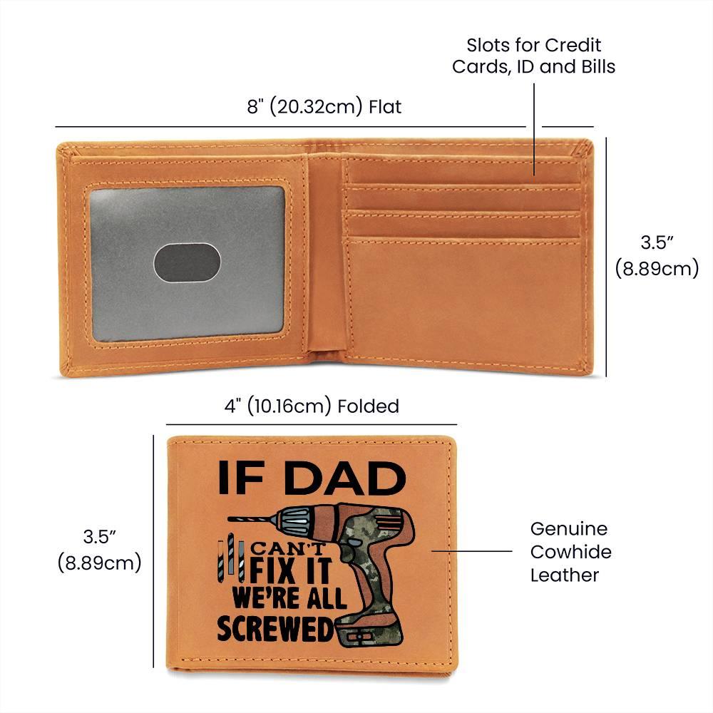 Gift for Father Grandfather or the DIY Guy Custom Printed Leather Wallet - Mallard Moon Gift Shop