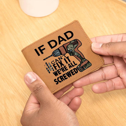 Gift for Father Grandfather or the DIY Guy Custom Printed Leather Wallet - Mallard Moon Gift Shop