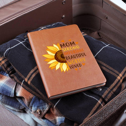 Gift for Mom Personalized Sunflower Graphic Leather Journal - Mallard Moon Gift Shop
