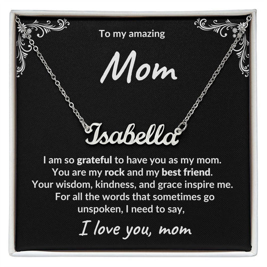 Gift for Mom Unspoken Words Custom Name Necklace - Mallard Moon Gift Shop