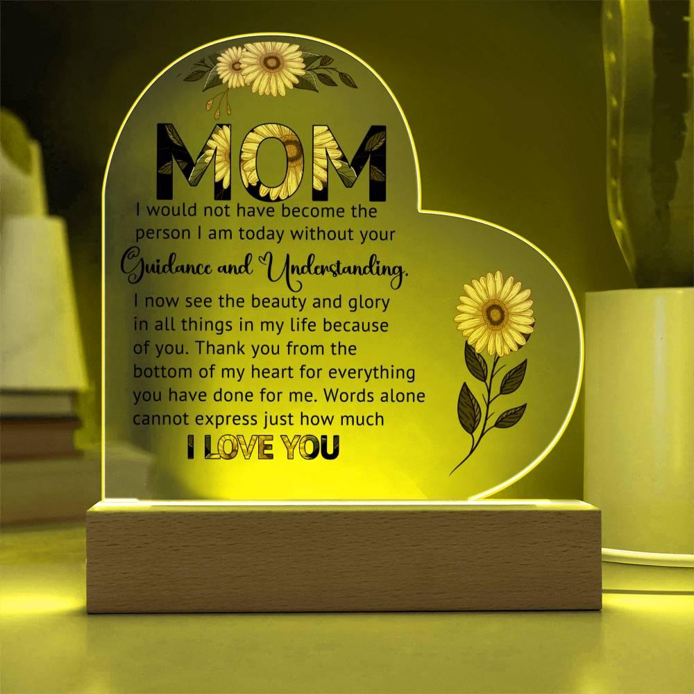 Gift for Mom Words Cannot Express Just How Much I Love You Heart Shaped Acrylic Plaque - Mallard Moon Gift Shop