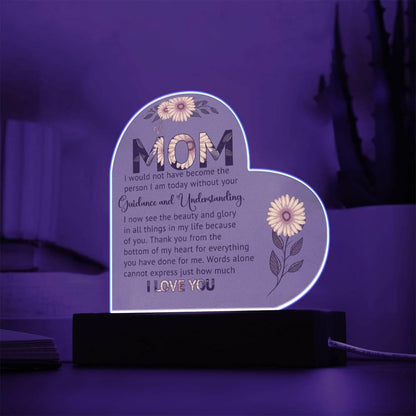 Gift for Mom Words Cannot Express Just How Much I Love You Heart Shaped Acrylic Plaque - Mallard Moon Gift Shop