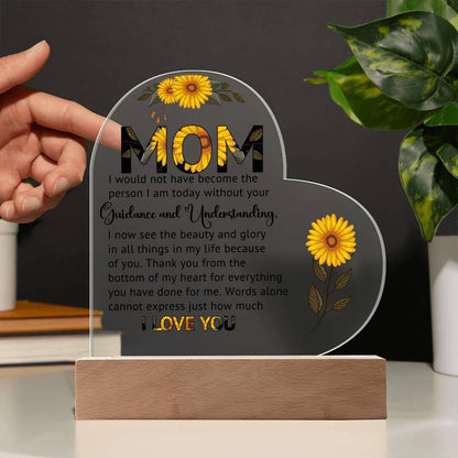 Gift for Mom Words Cannot Express Just How Much I Love You Heart Shaped Acrylic Plaque - Mallard Moon Gift Shop