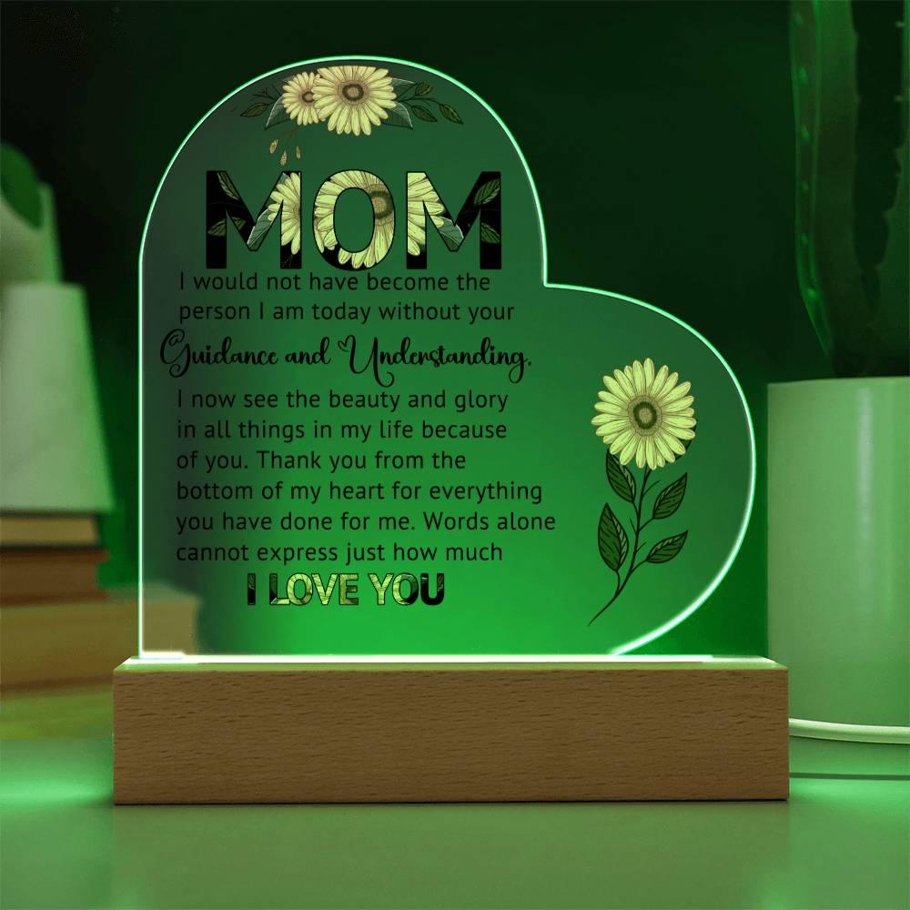 Gift for Mom Words Cannot Express Just How Much I Love You Heart Shaped Acrylic Plaque - Mallard Moon Gift Shop