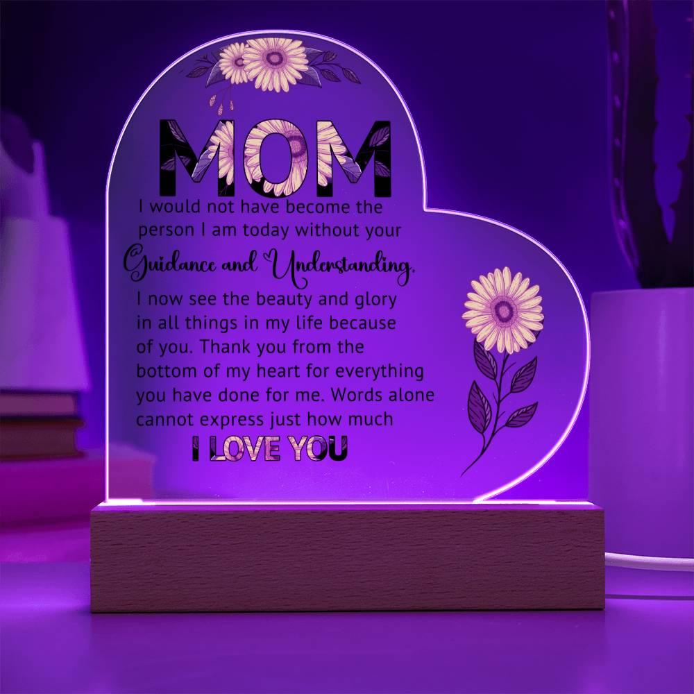Gift for Mom Words Cannot Express Just How Much I Love You Heart Shaped Acrylic Plaque - Mallard Moon Gift Shop