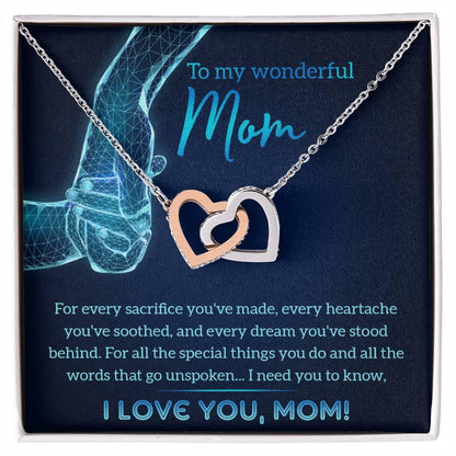 Gift for Mom You Stood Behind My Dreams Interlocking Hearts Necklace - Mallard Moon Gift Shop