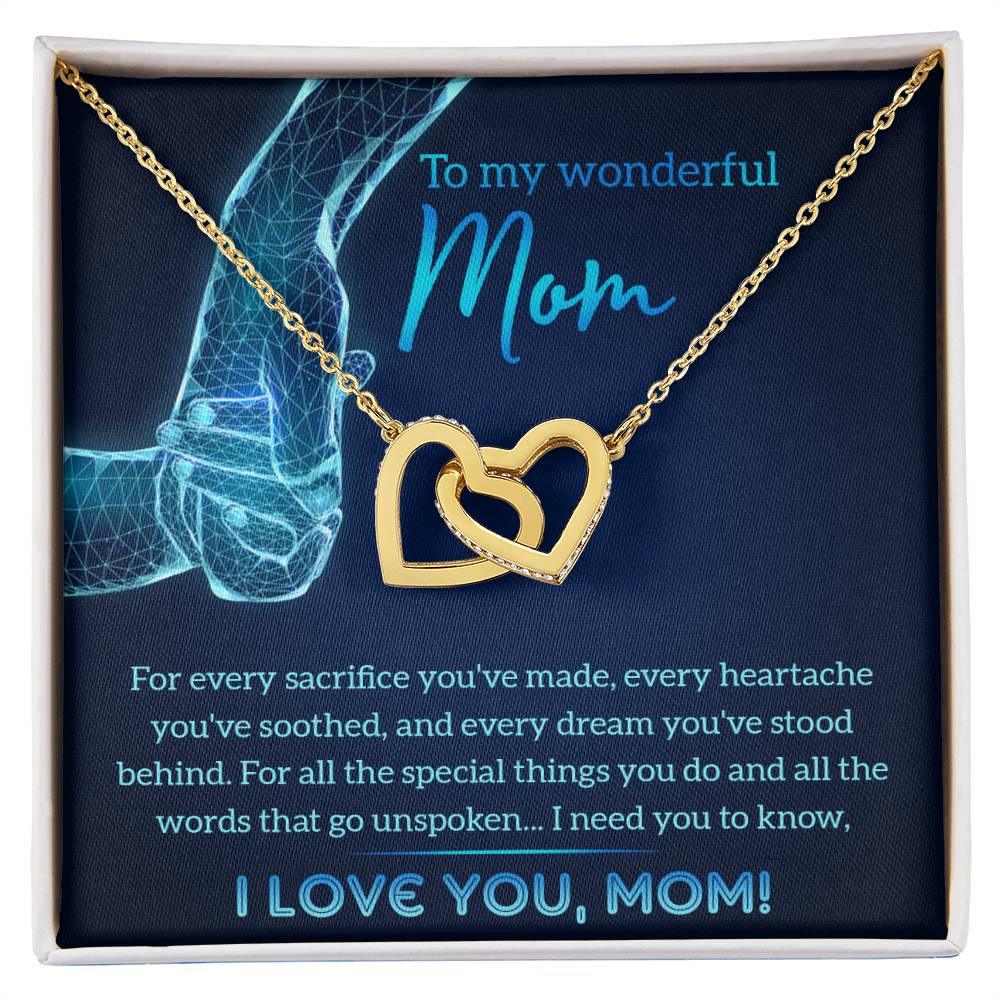 Gift for Mom You Stood Behind My Dreams Interlocking Hearts Necklace - Mallard Moon Gift Shop