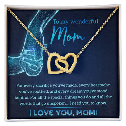Gift for Mom You Stood Behind My Dreams Interlocking Hearts Necklace - Mallard Moon Gift Shop