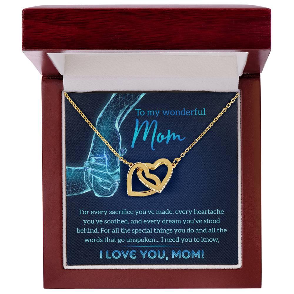 Gift for Mom You Stood Behind My Dreams Interlocking Hearts Necklace - Mallard Moon Gift Shop