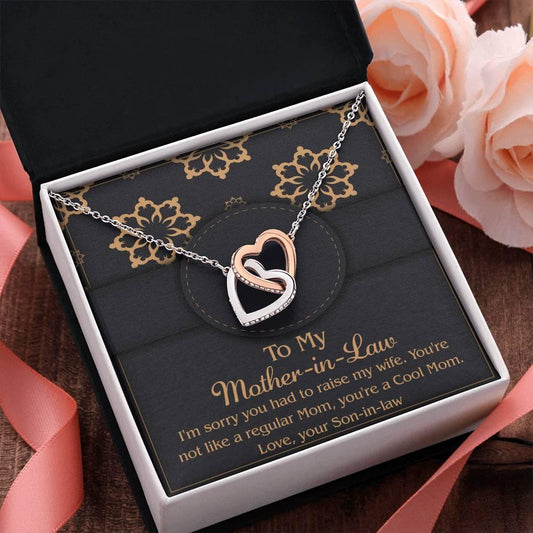 Gift for Mother-In-Law You are a Cool Mom Interlocking Hearts Necklace - Mallard Moon Gift Shop