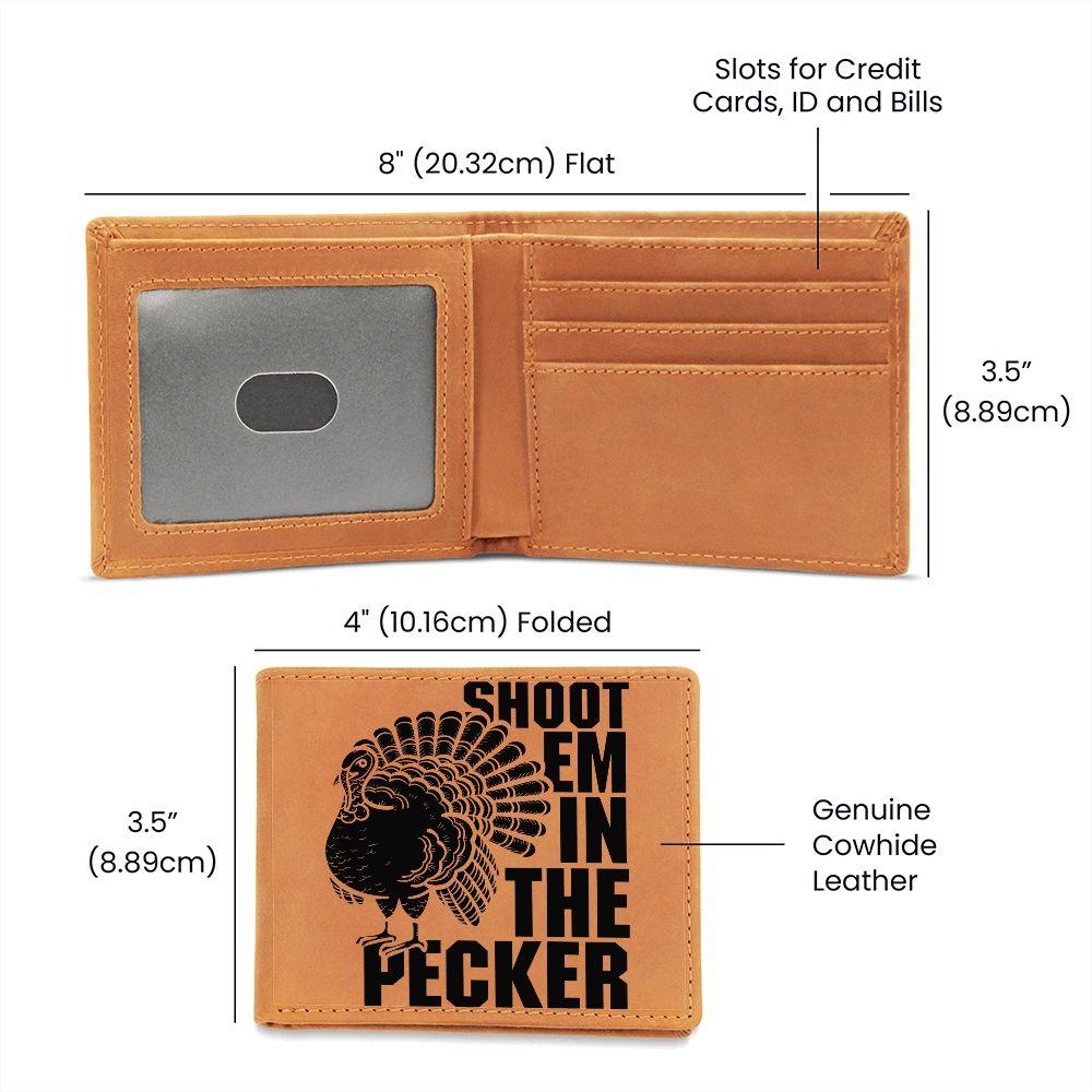 Gift for Turkey Hunter Leather Wallet - Mallard Moon Gift Shop