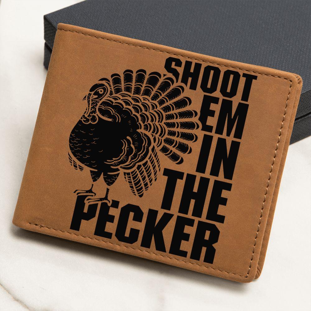 Gift for Turkey Hunter Leather Wallet - Mallard Moon Gift Shop