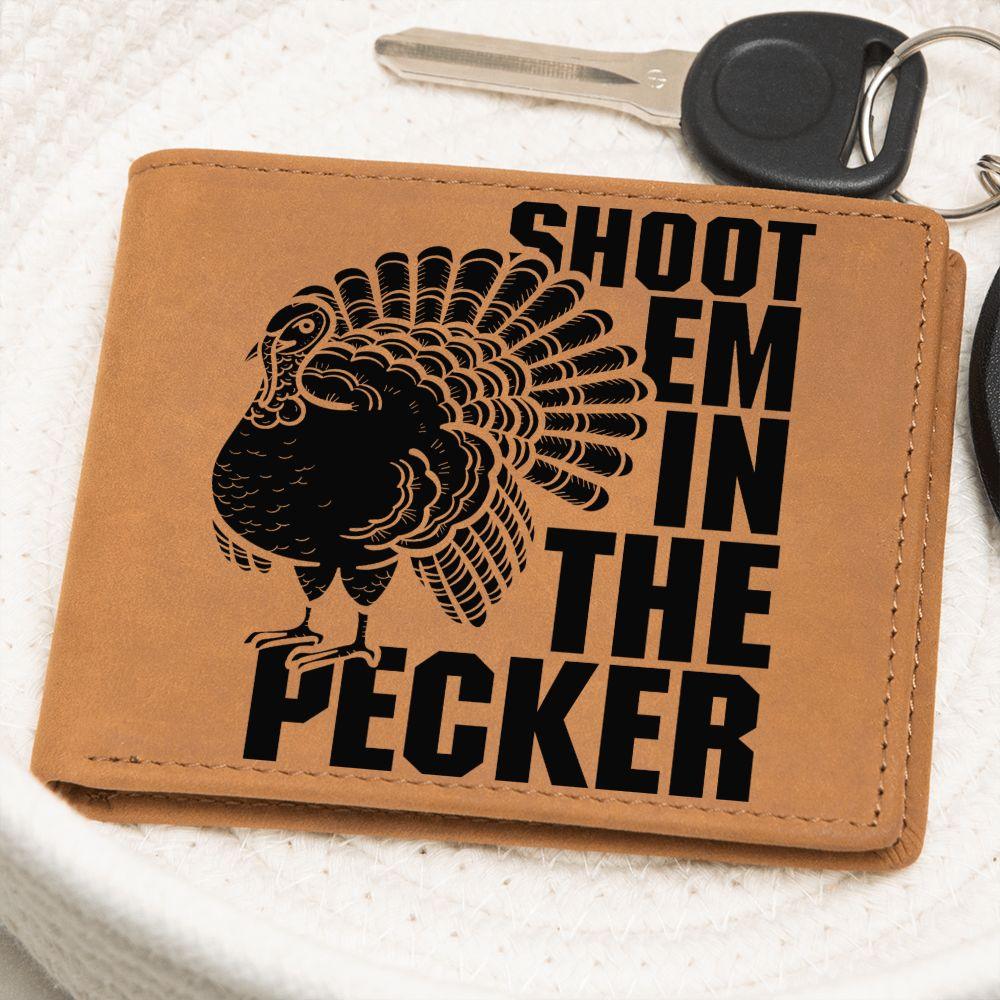 Gift for Turkey Hunter Leather Wallet - Mallard Moon Gift Shop