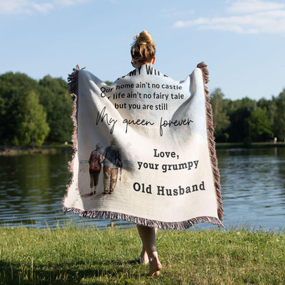 Gift for Wife from Grumpy Old Husband Heirloom Woven Blanket - Mallard Moon Gift Shop