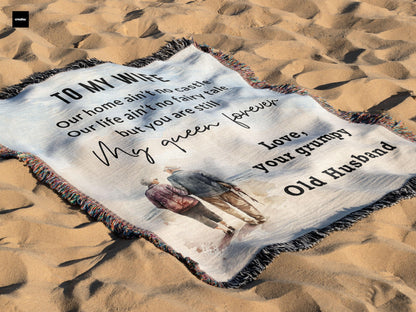 Gift for Wife from Grumpy Old Husband Heirloom Woven Blanket - Mallard Moon Gift Shop