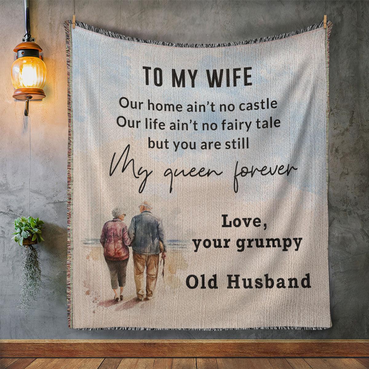 Gift for Wife from Grumpy Old Husband Heirloom Woven Blanket - Mallard Moon Gift Shop