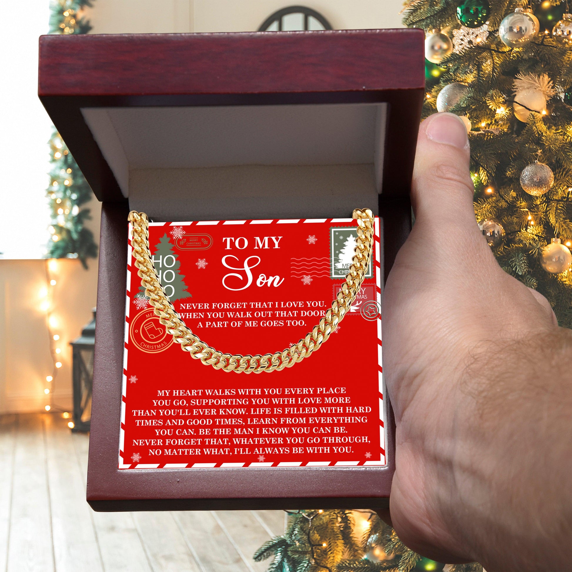 Gift for Son - That Door - Cuban Link Chain Necklace - Mallard Moon Gift Shop