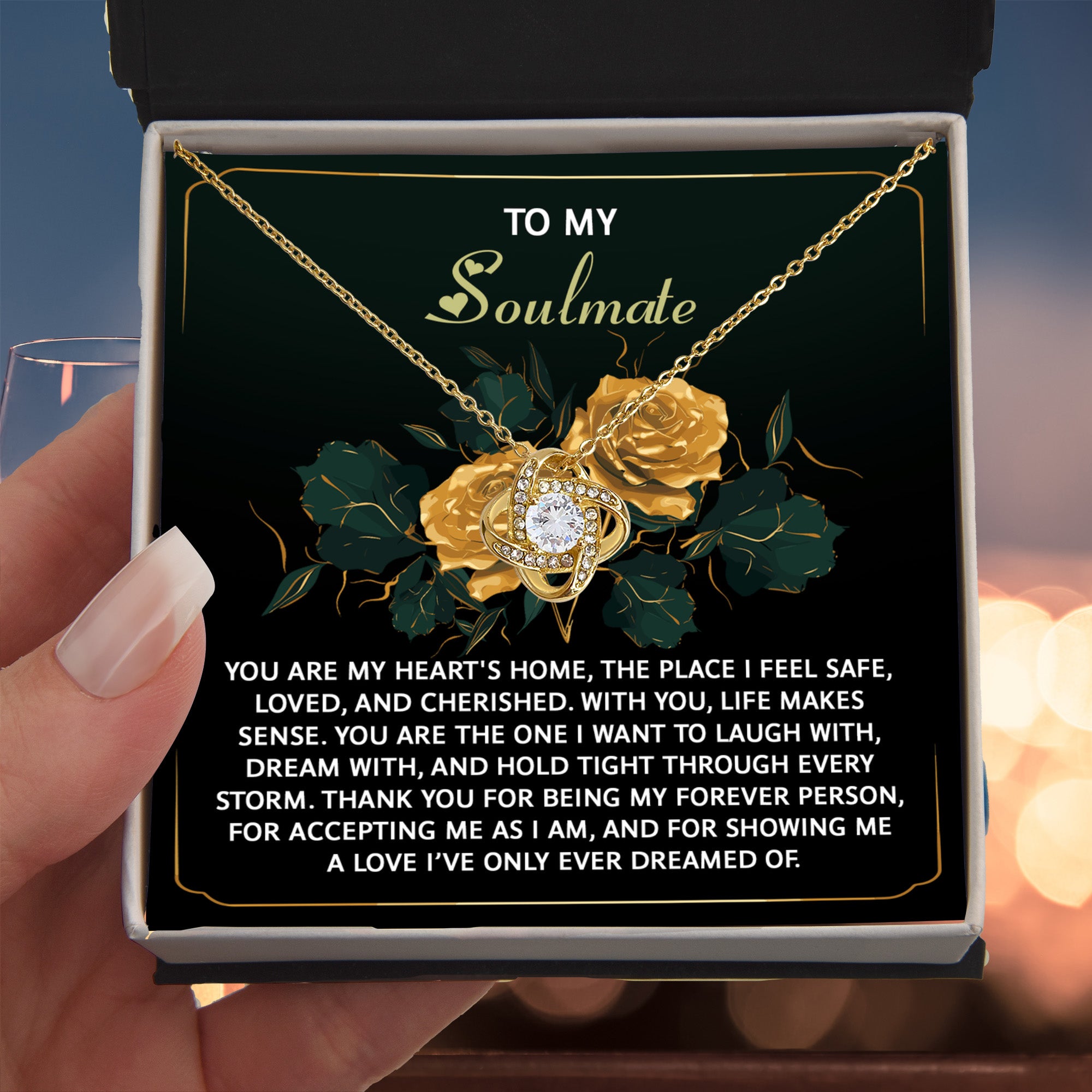 To My Soulmate - Love Knot Necklace – A Romantic Gift of Appreciation for Your Forever Person - Mallard Moon Gift Shop