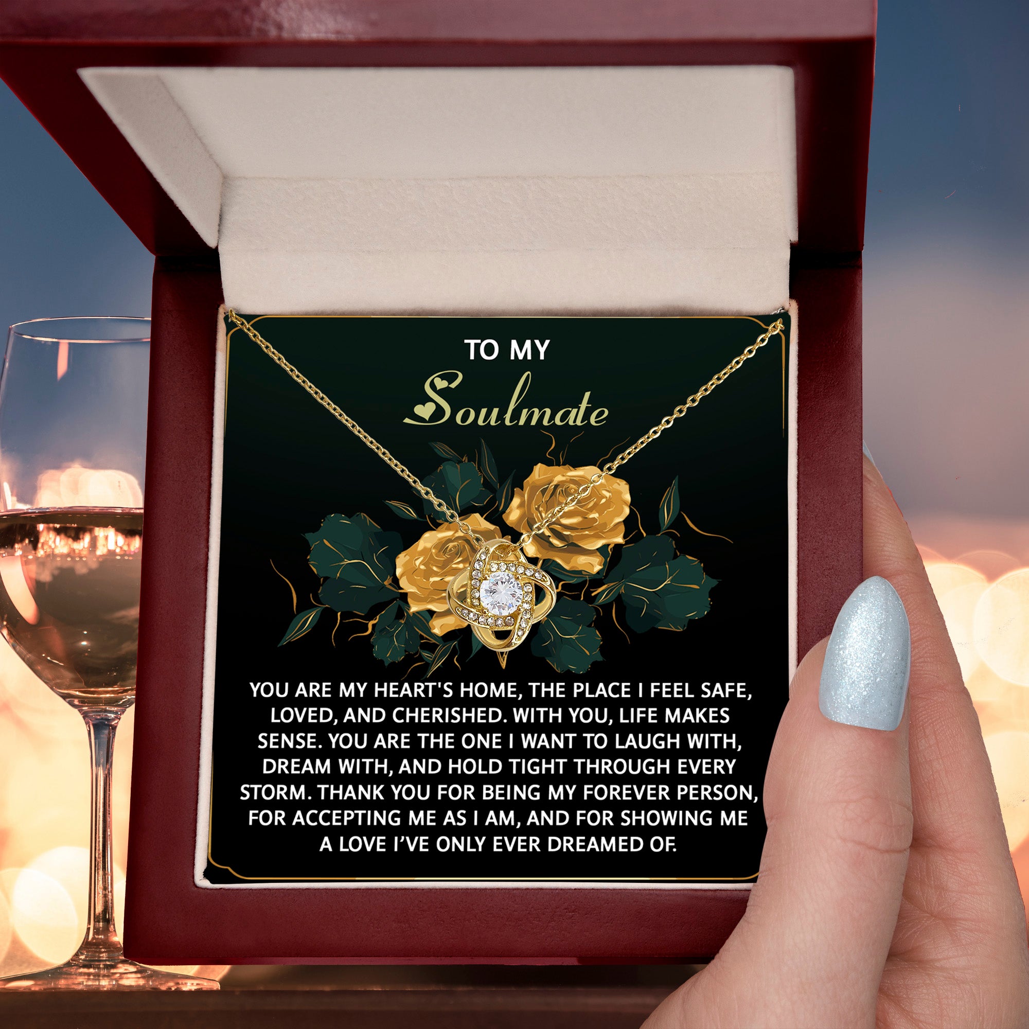 To My Soulmate - Love Knot Necklace – A Romantic Gift of Appreciation for Your Forever Person - Mallard Moon Gift Shop