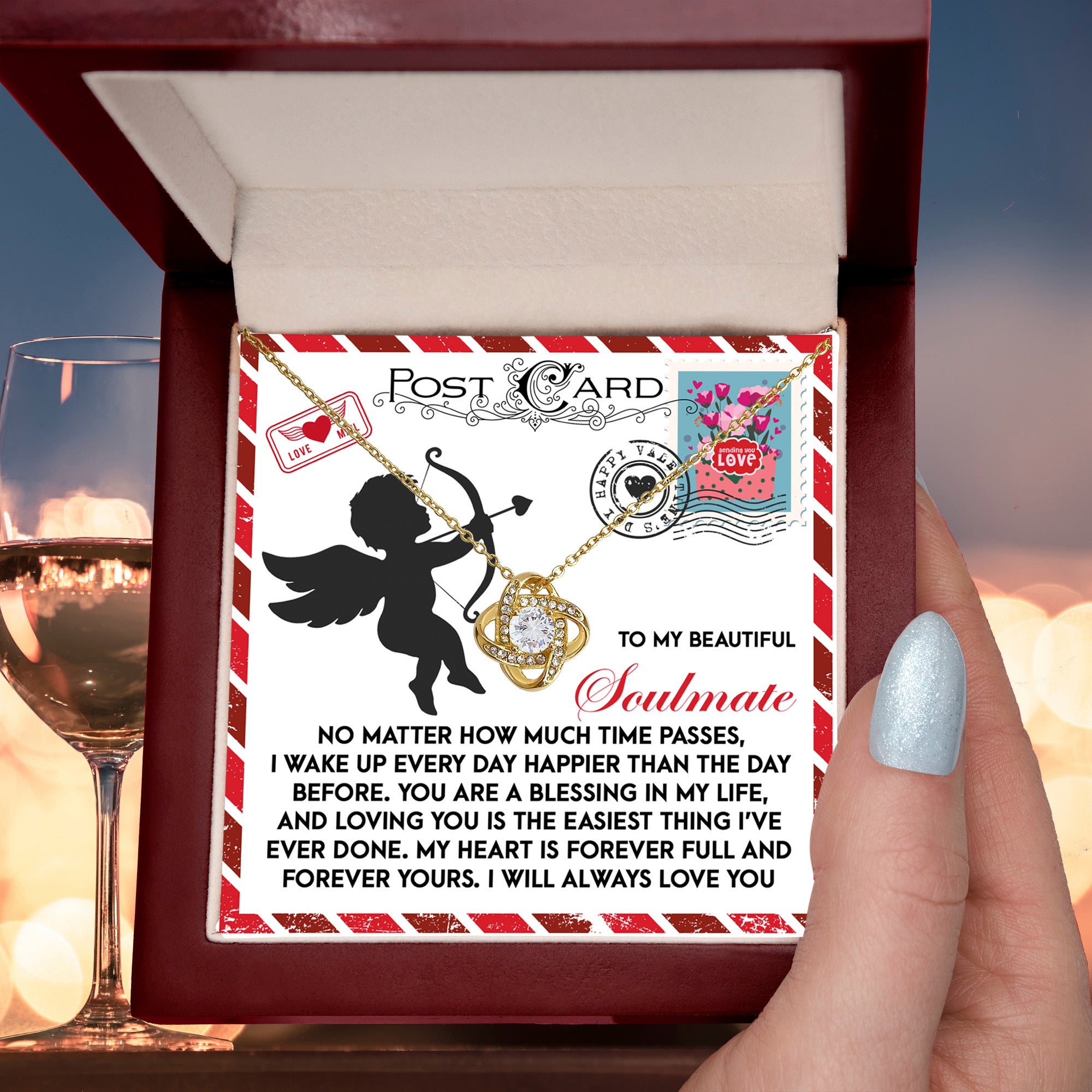 To My Beautiful Soulmate Love Knot Necklace – A Heartwarming Valentine’s Day Gift to Express Eternal Love - Mallard Moon Gift Shop