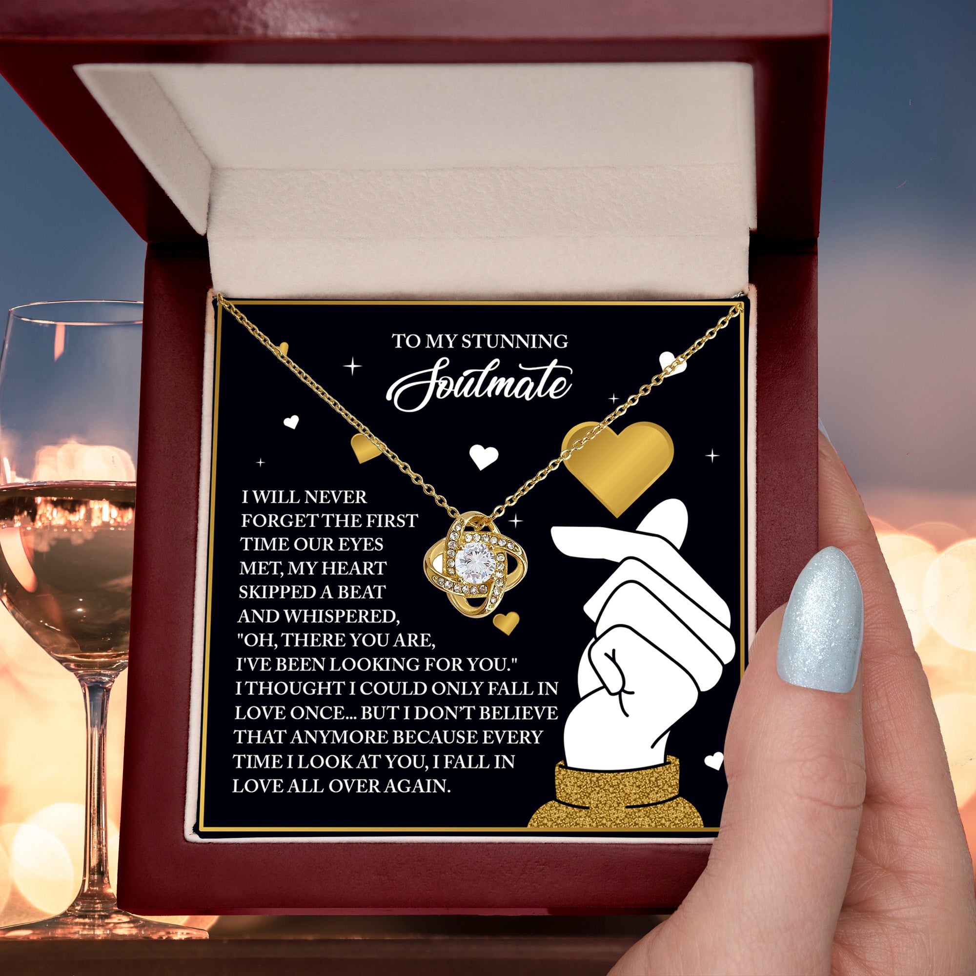 Gift for Soulmate - Look At You - Love Knot Pendant Necklace - A Romantic Valentine’s Day Gift That Celebrates Falling in Love Again and Again - Mallard Moon Gift Shop